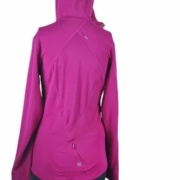 Adidas Purplish Pink 3/4 Zip Up Hoodie Clima Cool - Picture 2 of 5